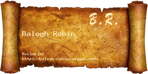 Balogh Robin névjegykártya